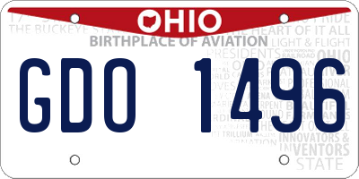 OH license plate GDO1496
