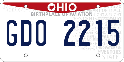 OH license plate GDO2215