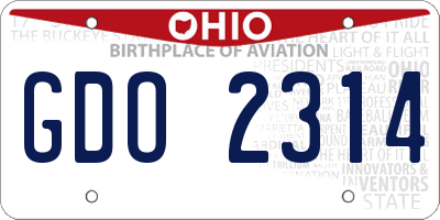 OH license plate GDO2314