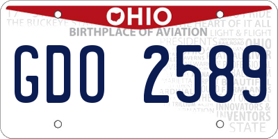 OH license plate GDO2589