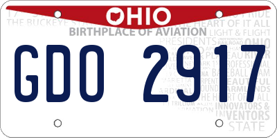 OH license plate GDO2917