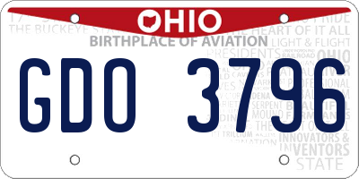 OH license plate GDO3796