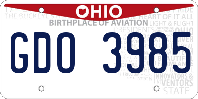 OH license plate GDO3985