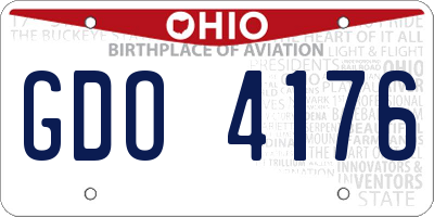 OH license plate GDO4176