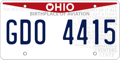 OH license plate GDO4415
