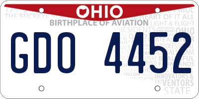 OH license plate GDO4452