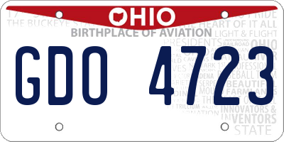 OH license plate GDO4723