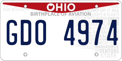 OH license plate GDO4974