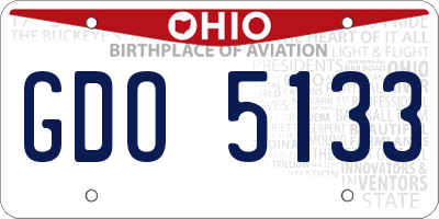 OH license plate GDO5133