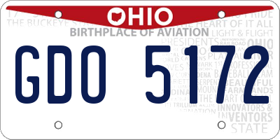 OH license plate GDO5172