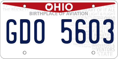 OH license plate GDO5603