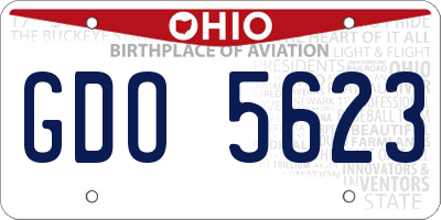 OH license plate GDO5623