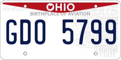OH license plate GDO5799