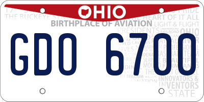OH license plate GDO6700
