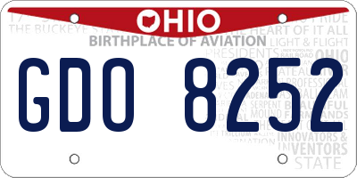 OH license plate GDO8252
