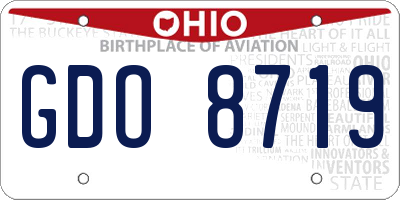 OH license plate GDO8719