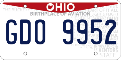 OH license plate GDO9952