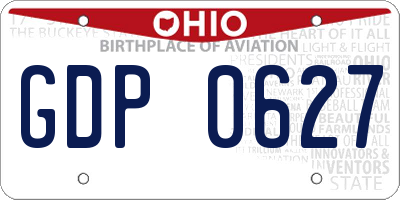 OH license plate GDP0627