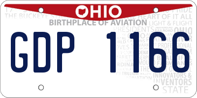 OH license plate GDP1166