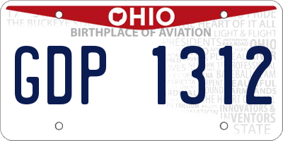 OH license plate GDP1312