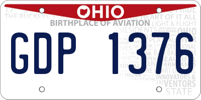OH license plate GDP1376