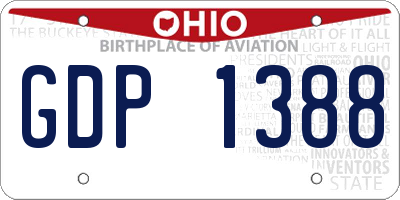 OH license plate GDP1388
