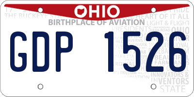 OH license plate GDP1526