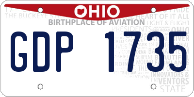 OH license plate GDP1735