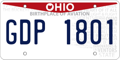 OH license plate GDP1801