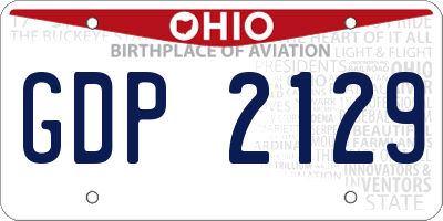 OH license plate GDP2129