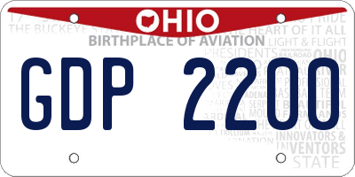 OH license plate GDP2200