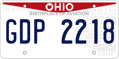 OH license plate GDP2218