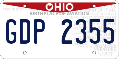 OH license plate GDP2355