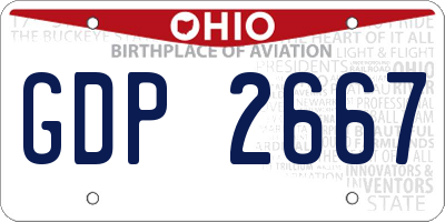 OH license plate GDP2667