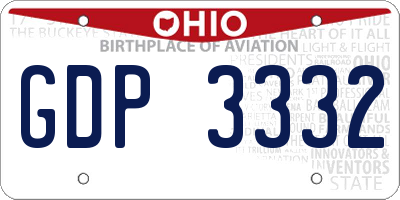 OH license plate GDP3332