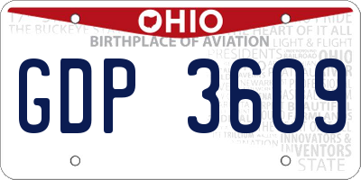 OH license plate GDP3609