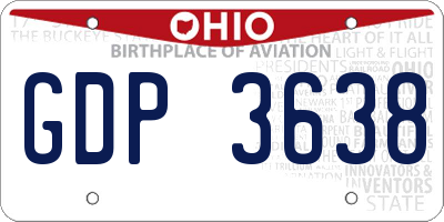 OH license plate GDP3638