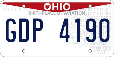 OH license plate GDP4190