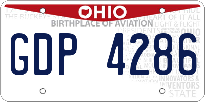 OH license plate GDP4286