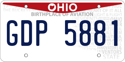 OH license plate GDP5881