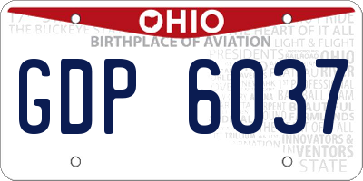 OH license plate GDP6037