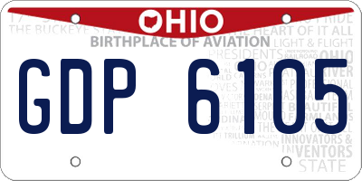 OH license plate GDP6105