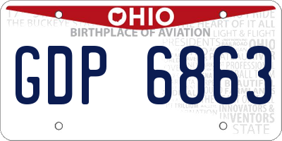 OH license plate GDP6863