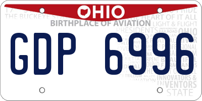 OH license plate GDP6996