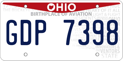 OH license plate GDP7398