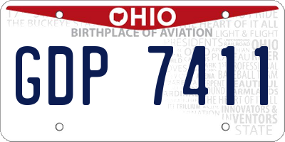 OH license plate GDP7411