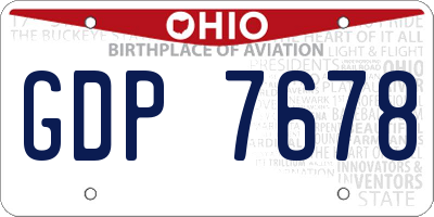 OH license plate GDP7678