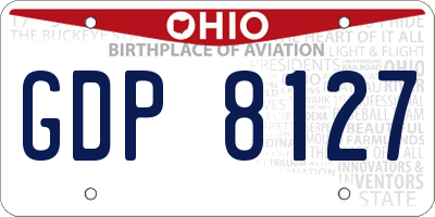 OH license plate GDP8127