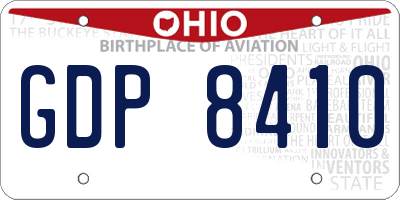 OH license plate GDP8410