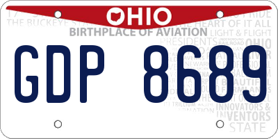 OH license plate GDP8689